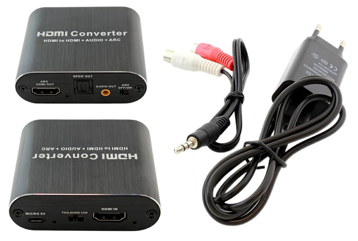 Convertor HDMI - HDMI Audio, lungime cablu: 1m, jack 3,5mm, 124g, negru - imagine 6